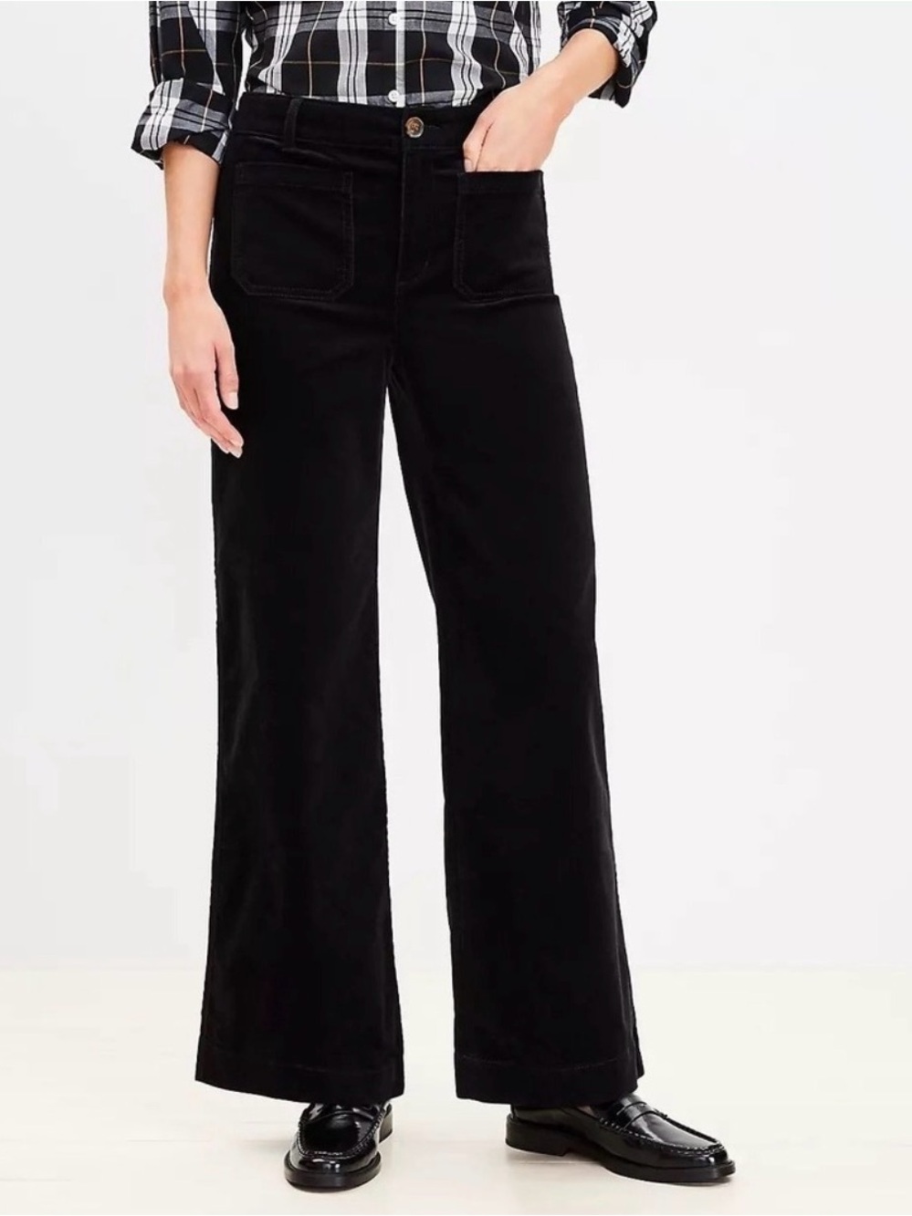 Loft Palmer Wide Leg Dark Brown Corduroy Pants, size 4 EUC